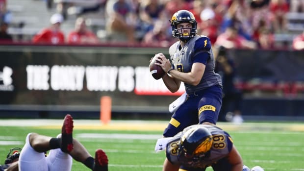 Sep 25, 2021; College Park, Maryland, USA; Kent State Golden Flashes quarterback Dustin Crum (7) looks to throw during the first half against the Maryland Terrapins at Capital One Field at Maryland Stadium. Mandatory Credit: Tommy Gilligan-USA TODAY Sports